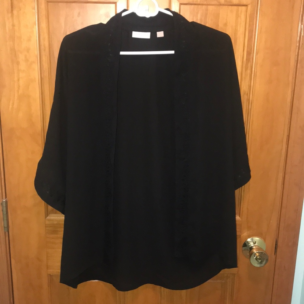 New York & Company Black Lace Kimono